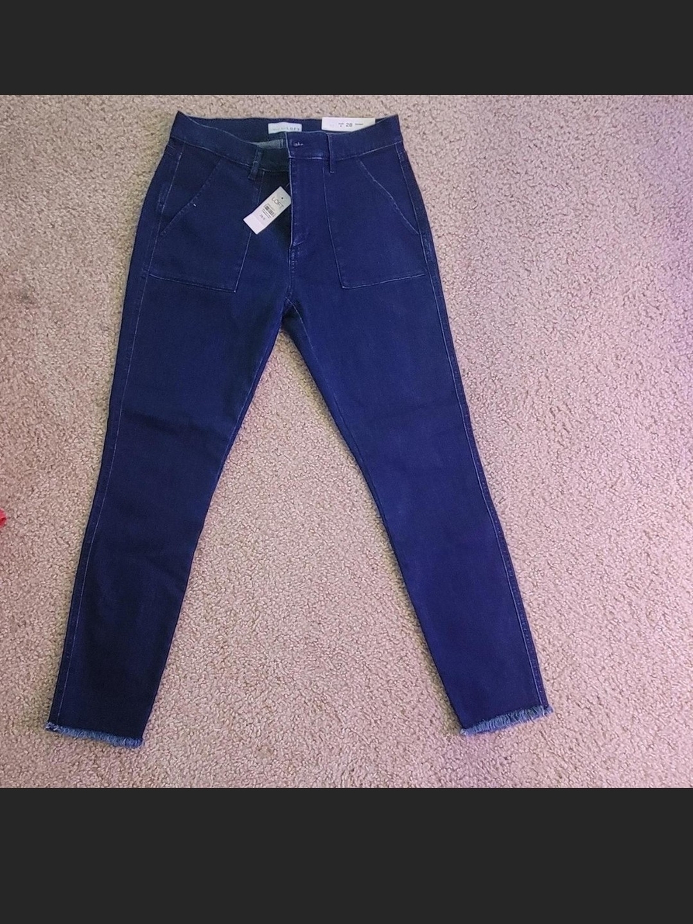 LOFT High-Rise Dark Blue Slim Tapered Jeans